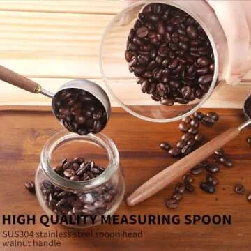 DTUQY Coffee Canister Set 3-Pack 45OZ: Airtight Coffee Containers for Ground Coffee & Beans, Stainless Steel Lid, 2 Scoops & Wooden Holder, Coffee Storage for Coffee Lovers