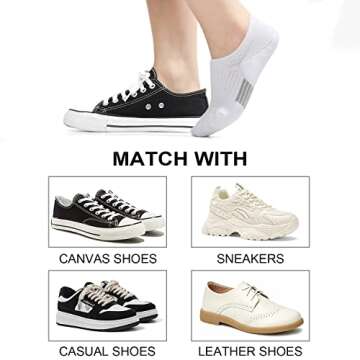 Toes Home No Show Socks for Women - 6 Pairs of Cushioned Comfort