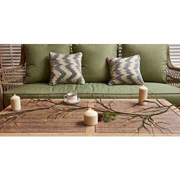 Hairui Mossy Garland Lights 6FT 48 LED Battery Operated Lighted Twig Vine with Timer for Halloween C...