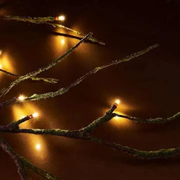 Hairui Mossy Garland Lights 6FT 48 LED Battery Operated Lighted Twig Vine with Timer for Halloween Christmas Party Decoration Indoor Outdoor Use
