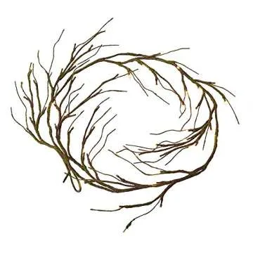 Hairui Mossy Garland Lights 6FT 48 LED Battery Operated Lighted Twig Vine with Timer for Halloween Christmas Party Decoration Indoor Outdoor Use