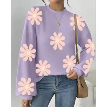 Zeagoo Sweaters for Women 2025 Fashion Trendy Long Sleeve Turtleneck Pullover Lantern Knit Sweater Tops