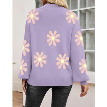 Zeagoo Sweaters for Women 2025 Fashion Trendy Long Sleeve Turtleneck Pullover Lantern Knit Sweater Tops