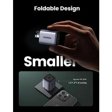 UGREEN 45W USB C Charger, Nexode 2 Port GaN Foldable PPS Wall Charger Block Support Samsung Super Fast Charging 2.0 for Galaxy S24 Ultra/Note 20, iPhone 16/15/14, iPad, MacBook, Steam Deck (Black)
