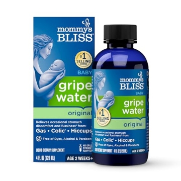 Mommy's Bliss Gripe Water Original, Infant Gas & Colic Relief, Gentle & Safe, 2 Weeks+, 4 Fl Oz (Pac...