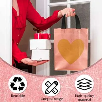 Heart Gift Bags - 24 Pcs Reusable for All Occasions