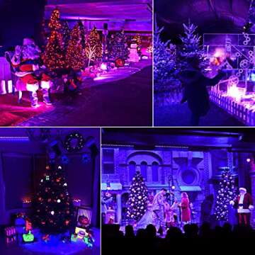 OPPSK Black Light 2 Pack, UV LED Blacklight Bar with On/Off Switch, Linkable Black Light Fixtures for Bedroom Glow Party UV Paint Fluorescent Poster Halloween Christmas Birthday Party