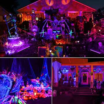 OPPSK Black Light 2 Pack, UV LED Blacklight Bar with On/Off Switch, Linkable Black Light Fixtures for Bedroom Glow Party UV Paint Fluorescent Poster Halloween Christmas Birthday Party