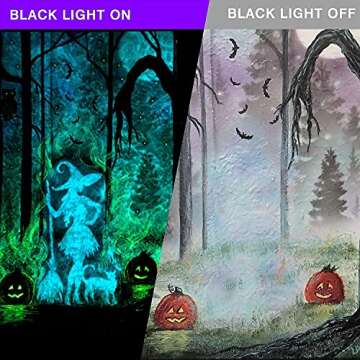OPPSK Black Light 2 Pack, UV LED Blacklight Bar with On/Off Switch, Linkable Black Light Fixtures for Bedroom Glow Party UV Paint Fluorescent Poster Halloween Christmas Birthday Party