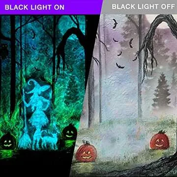 OPPSK Black Light 2 Pack, UV LED Blacklight Bar with On/Off Switch, Linkable Black Light Fixtures for Bedroom Glow Party UV Paint Fluorescent Poster Halloween Christmas Birthday Party