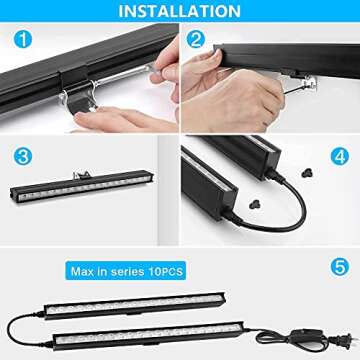 OPPSK Black Light 2 Pack, UV LED Blacklight Bar with On/Off Switch, Linkable Black Light Fixtures for Bedroom Glow Party UV Paint Fluorescent Poster Halloween Christmas Birthday Party
