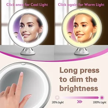 Venigo Upgraded 10x Magnifying Makeup Mirror with Lights