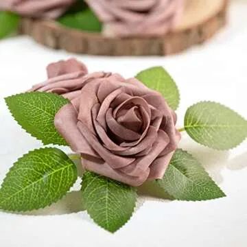 Artificial Dusty Pink Roses for Weddings & Home Decor