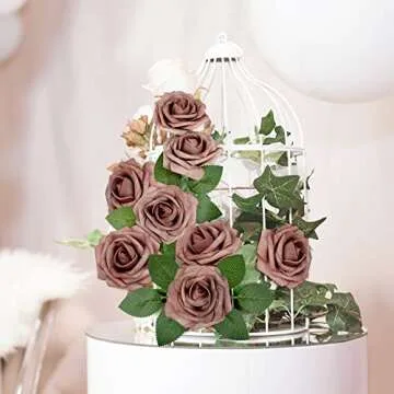 Artificial Dusty Pink Roses for Weddings & Home Decor