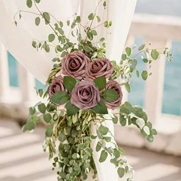 Artificial Dusty Pink Roses for Weddings & Home Decor