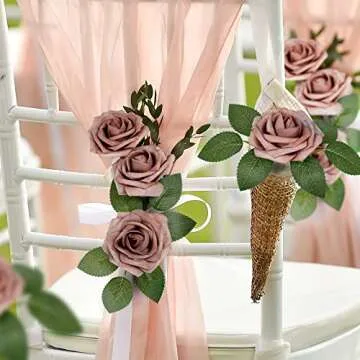 Artificial Dusty Pink Roses for Weddings & Home Decor