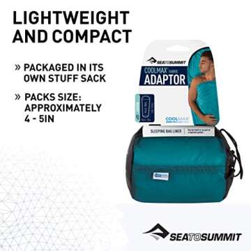 Sea to Summit Adaptor Coolmax Liner, Mummy (82 x 36in)