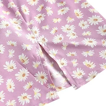 ZAFUL Women's Cherry Print Tie Shoulder Sleeveless Flare Beach Cami Mini Dress (Mauve, S)