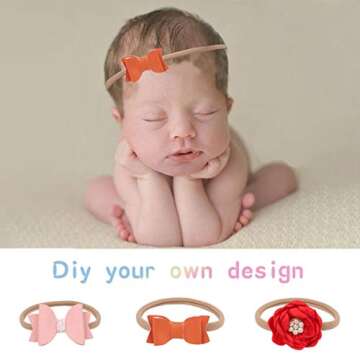 Soft Elastic Nylon Baby Headbands - 40 Pack for DIY