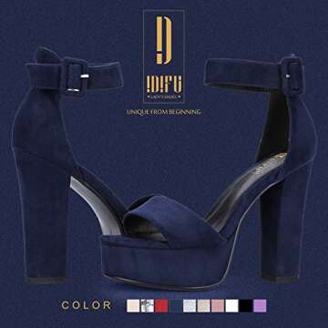IDIFU 5 inch Platform Heels for Women IN5 Sabrina Sandals Chunky High Heels Ankle Strap Sexy Elegant...