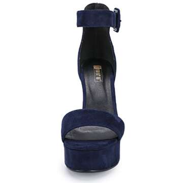 IDIFU 5 inch Platform Heels for Women IN5 Sabrina Sandals Chunky High Heels Ankle Strap Sexy Elegant Shoes at Wedding Bridal Evening Party(7.5, Blue Suede)