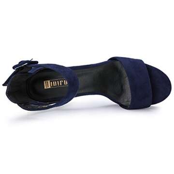 IDIFU 5 inch Platform Heels for Women IN5 Sabrina Sandals Chunky High Heels Ankle Strap Sexy Elegant Shoes at Wedding Bridal Evening Party(7.5, Blue Suede)