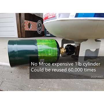 DOZYANT Propane Refill Adapter, LP Gas Cylinder Tank Coupler - Fits QCC1 / Type1 Propane Tank and 1 lb Throwaway Disposable Cylinder Propane Bottle Connector