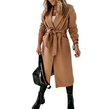 Women's Classic Coat Stylish Lapel Collar Open Front Jacket
