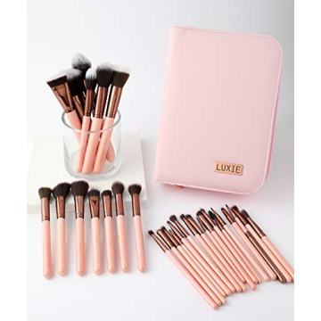 LUXIE 30 Piece Rose Gold Brush Set for Flawless Makeup