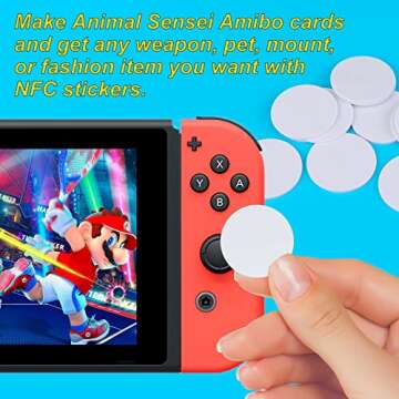 JIAN BOLAND 50 pcs NFC Tags, NTAG215 NFC Tags Blank White Card NFC Stickers NFC Coin Cards Compatible with TagMo and Amiibo with Adhesive Back for Easy Fixing and Storage Box