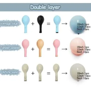 Elegant Pink Blue Balloon Garland Kit for Parties