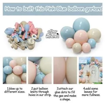 Elegant Pink Blue Balloon Garland Kit for Parties