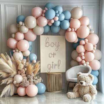 Elegant Pink Blue Balloon Garland Kit for Parties