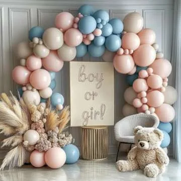 Elegant Pink Blue Balloon Garland Kit for Parties