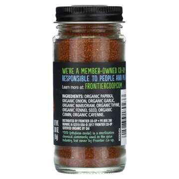 Frontier Co-op Organic Cajun Seasoning, 2.08-Ounce Jar, Authentic Louisiana Flavor For Southern Deli...