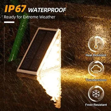 NIORSUN Solar Step Lights for Steps & Deck | 4 Pack Waterproof