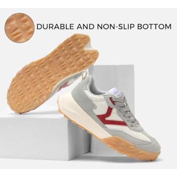 LUCKY STEP Women's Chunky Retro Fashion Sneakers