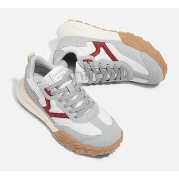 LUCKY STEP Women's Chunky Retro Fashion Sneakers