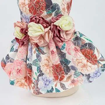 Fitwarm Fancy Flower Dog Dress for Small Dogs