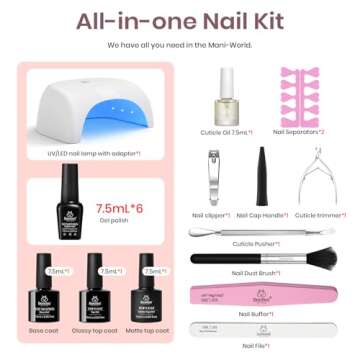 Beetles Gel Nail Polish Kit with Uv Light Base Gel Top Coat, 6 Colors Nude Neutral Gel Polish Starte...