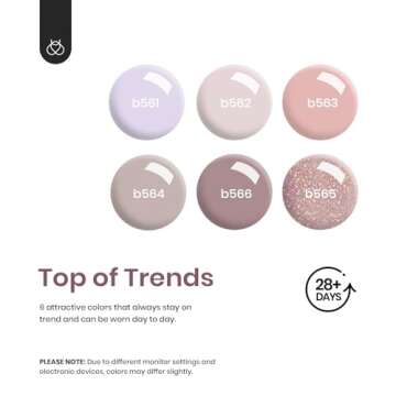 Beetles Gel Nail Polish Kit with Uv Light Base Gel Top Coat, 6 Colors Nude Neutral Gel Polish Starter Kit, Soak off Led Gel Polish Set DIY Manicure Home Nail Essentials Gift for Girls Women