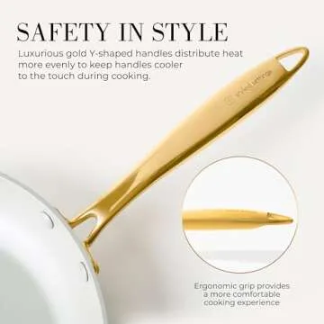 White and Gold Pots and Pans 15 PC Set - Premium Heavy Gauge Nonstick, Non Toxic, PFOA Free, Oven and Dishwasher Safe, Induction Compatible Cookware Set - Gold Kitchen Accessories