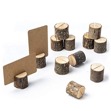 Jofefe Rustic Wood Place Card Holders and Kraft Cards