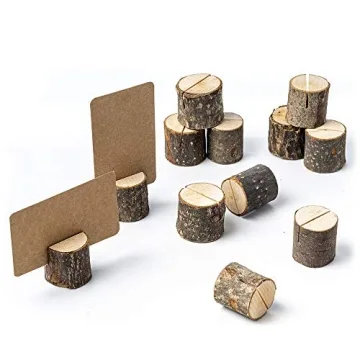 Jofefe Rustic Wood Place Card Holders and Kraft Cards