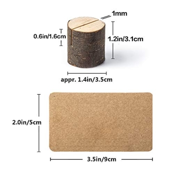 Jofefe Rustic Wood Place Card Holders and Kraft Cards