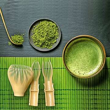Resin Matcha Whisk Chasen Brush Tools for Matcha Green Tea Powder Reusable Powder Whisk Prepare Japanese Matcha Tea (Yellow)