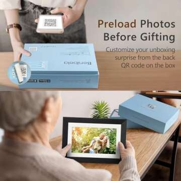 Digital Picture Frame - Benibela 10.1 Inch WiFi AI Smart Electronic Photo Frame with IPS Touch Scree...