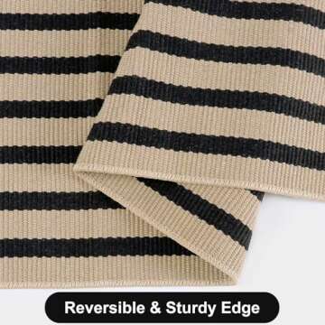 Sungea Outdoor Striped Rug 3'x5' Eco-Friendly Cotton Mat