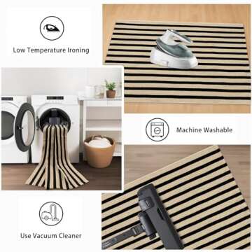 Sungea Outdoor Striped Rug 3'x5' Eco-Friendly Cotton Mat