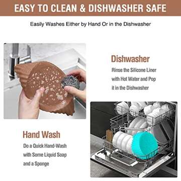 Air Fryer Silicone Liners for Ninja Air Fryer AF101 4QT AF161/AF150 5.5QT, for COSORI/Gourmia/PowerXL/InstantPot/Fabuletta/Philips Air Fryer 4QT, and Most 3 to 5 QT Airfryer, Better than Paper Liners